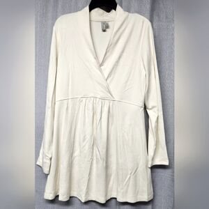 SAHALIE- Cream Long-sleeve Tunic Top/Mini Dress -Women's Size Large